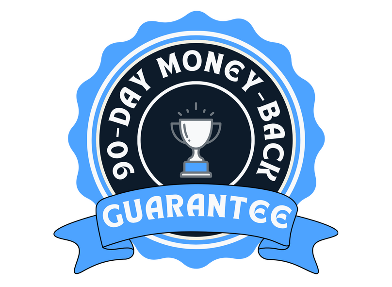 90-day money-back guarantee badge